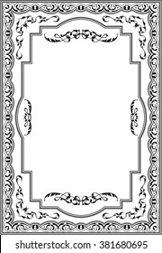 Fine great baroque art frame isolated on white