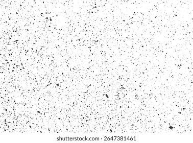 Fine grunge splatter texture background. Dusty ink droplet vector overlay on white.
