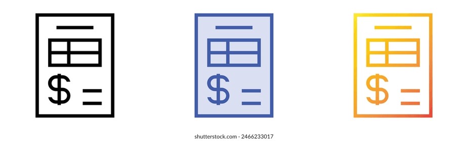 fine icon. Linear, Blue Fill and Gradient Style Design Isolated On White Background