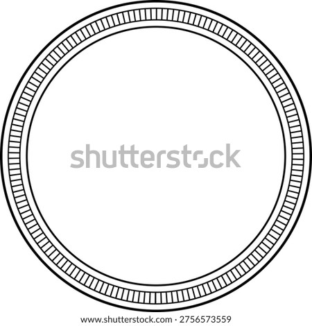Fine Line Decorative Circle frame clipart illustration