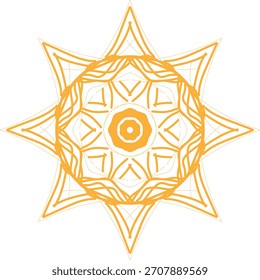 Mandala de línea fina con anillo de flores