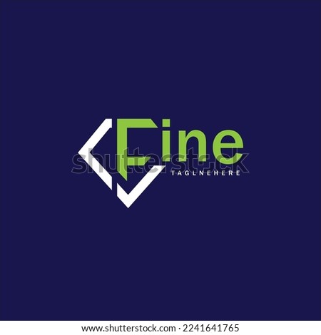 fine logo f with Dimond shape crystal monogram emblem 