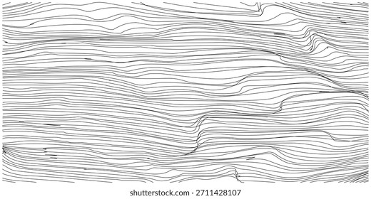 Textura de arte de linha ondulada abstrata fina e solta para luz, sobreposição de fundo fluido