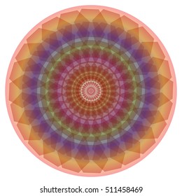 Fine mandala in rainbow pastel colors. Circle symmetric mandala for meditation and spiritual exercise