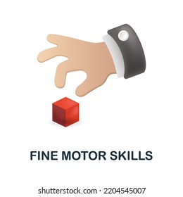 Fine Motor Skills icon. 3d illustration from cognitive skills collection. Creative Fine Motor Skills 3d icon for web design, templates, infographics and more