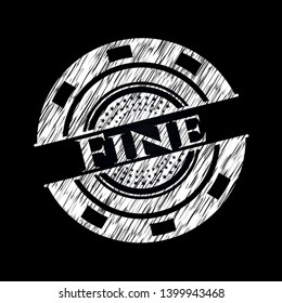 Fine on chalkboard. Vector Illustration. Detailed.