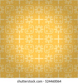 Fine ornamental seamless pattern background in tribal style. Classic decor. Plain mosaic repeatable backdrop. Vivid, symmetric design for surface, textile, carpet or other purpose.