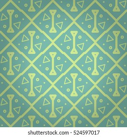Fine ornamental seamless pattern background in tribal style. Retro texture. Flat mosaic repeatable backdrop. Colorful, graphic design for fabric, packing-paper, wallpaper or other purpose.
