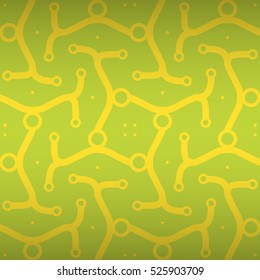 Fine ornamental seamless pattern background in alien style. Clean puzzle repeatable backdrop. Modern design. Vivid, graphical design for carpet, banner, game or other purpose.