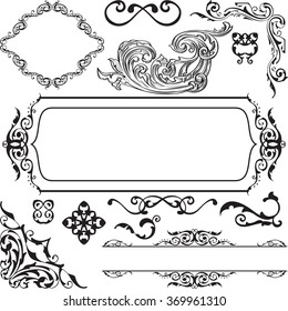 Fine ornate set is isolated on white