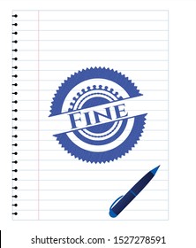 Fine pen effect. Blue ink. Vector Illustration. Detailed.