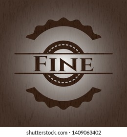 Fine realistic wood emblem. Vector Illustration.
