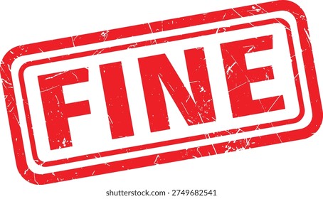 FINE red rubber stamp text