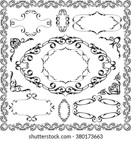 Fine retro victorian set isolated on white