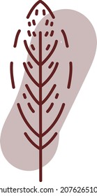 Fine round feather, illustration, vector, on a white background.