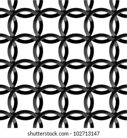 Fine seamless pattern with black glossy rings. (vector)