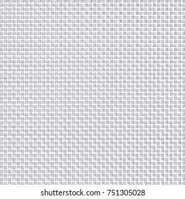 Fine seams pattern in squares. Fabric background in white and blue. Abstract vector.