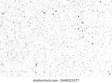 Textura fina de manchas de tinta com pontos de grunge aleatórios e poeira dispersa suave. Plano de fundo vetorial de alta resolução para designs de retro ou impressão.
