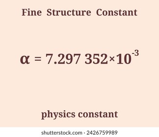 Fine Structure Constant. Physics constant. Education. Science. Vector illustration.