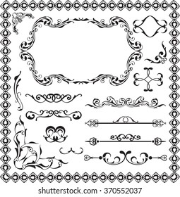 Fine swirl luxury set isolated on white