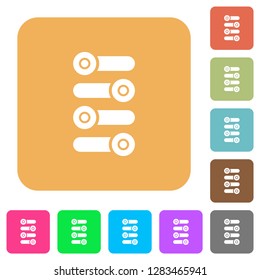 Fine tune flat icons on rounded square vivid color backgrounds.