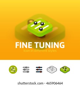 Fine tuning color icon, vector symbol in flat, outline and isometric style isolated on blur background