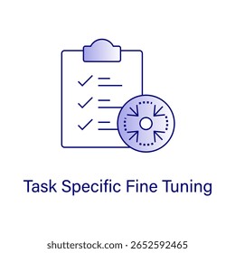 Ajuste fino para o vetor de tarefas - personalização do modelo de linguagem, ícone NLP especializado, otimização de IA, LLM específico da tarefa