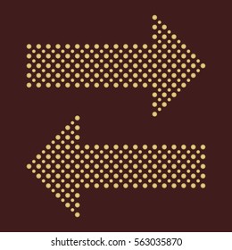 Fine vector dotted golden arrows. Elements for web, infographic and diagrams.