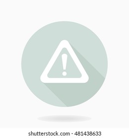 Fine Vector Exclamation Flat Icon in the circle. Flat design and long shadow