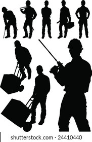 Fine vector image of man tools figure collection