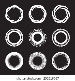 Fine white set of icons on a black background for your web design.