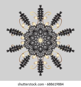 Fine winter ornament. Colorful snowflakes Vector illustration. Isolated of vector snowflake.