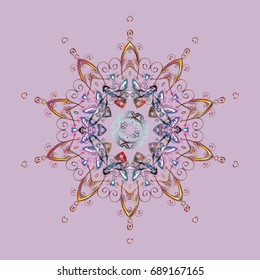 Fine winter ornament. Colorful snowflakes Vector illustration. Isolated of vector snowflake.