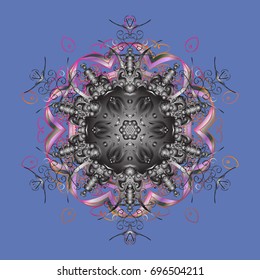 Fine winter ornament. Colorful snowflakes Vector illustration. Isolated of vector snowflake.