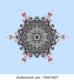 Fine winter ornament. Colorful snowflakes Vector illustration. Isolated of vector neutral, gray and brown snowflake.