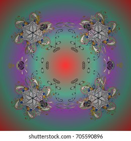Fine winter ornament. Snowflakes collection. Isolated of vector snowflakes. Vector illustration.