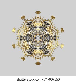 Fine winter ornament. Vector illustration. Snowflakes collection. Isolated of vector gray, brown and beige snowflakes.