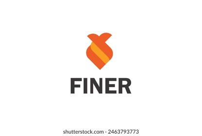 Finer logo, love concept, negative sphere logo