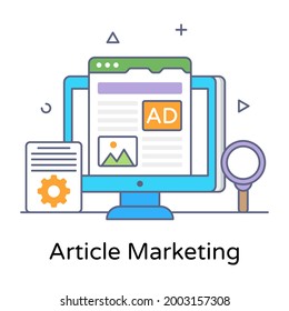 Ein schönstes Kontursymbol für Artikel-Marketing