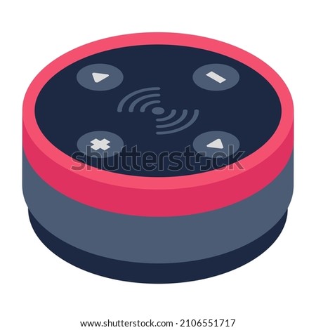 A finest isometric icon of portable speaker 


