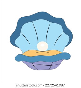 Finest quality beautiful natural open pearl shell close up realistic single valuable object image vector illustration 