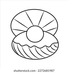 Finest quality beautiful natural open pearl shell close up realistic single valuable object image vector illustration 