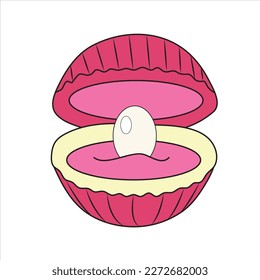Finest quality beautiful natural open pearl shell close up realistic single valuable object image vector illustration 