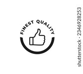 Finest quality icon or Finest quality label vector isolated. Best Finest quality icon for product packaging design element.