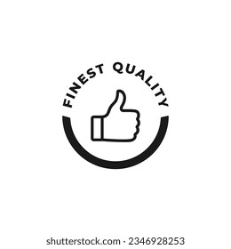 Finest quality icon or Finest quality label vector isolated. Best Finest quality icon for product packaging design element.