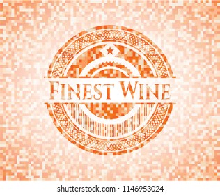 Finest Wine abstract orange mosaic emblem