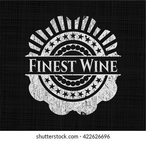 Finest Wine chalk emblem written on a blackboard