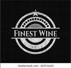 Finest Wine chalkboard emblem on black board