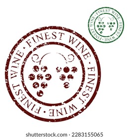 Finest wine grunge rubber stamp, isolated on white background, vector illustration.