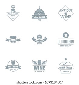 Finest wine logo set. Simple set of 9 finest wine vector logo for web isolated on white background
